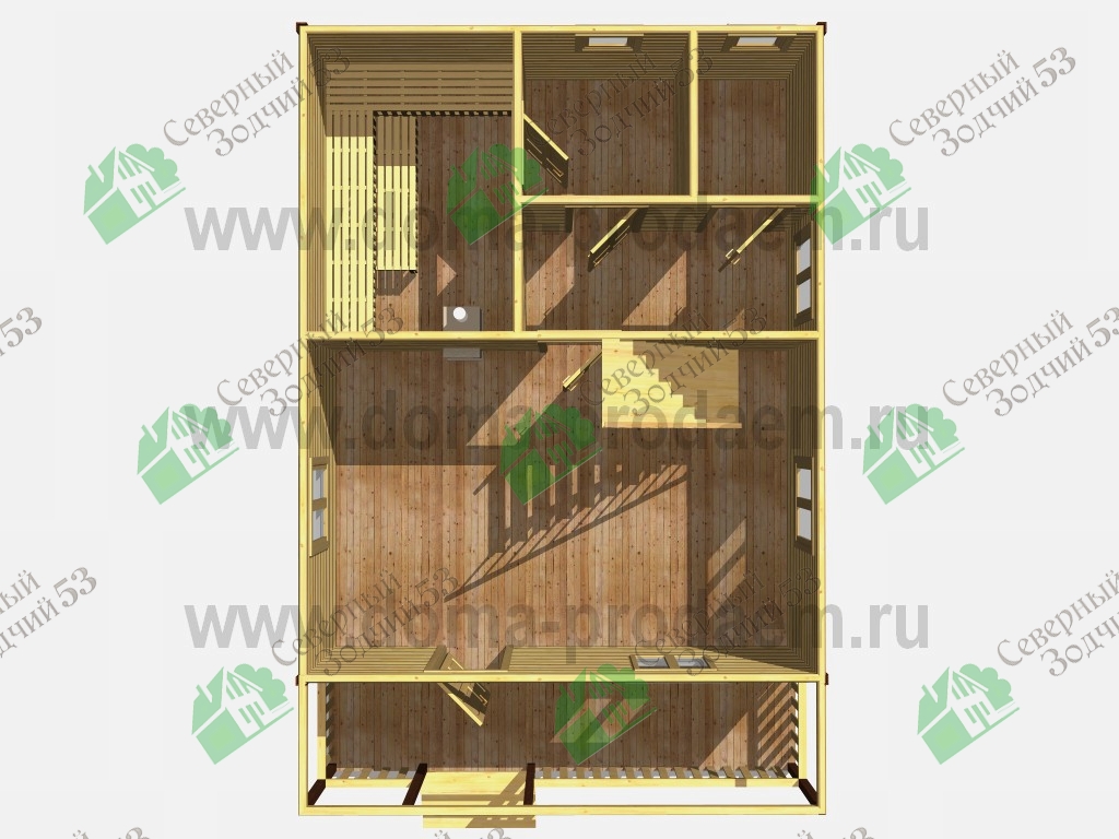 сруб бани 6х9 с мансардой под ключ