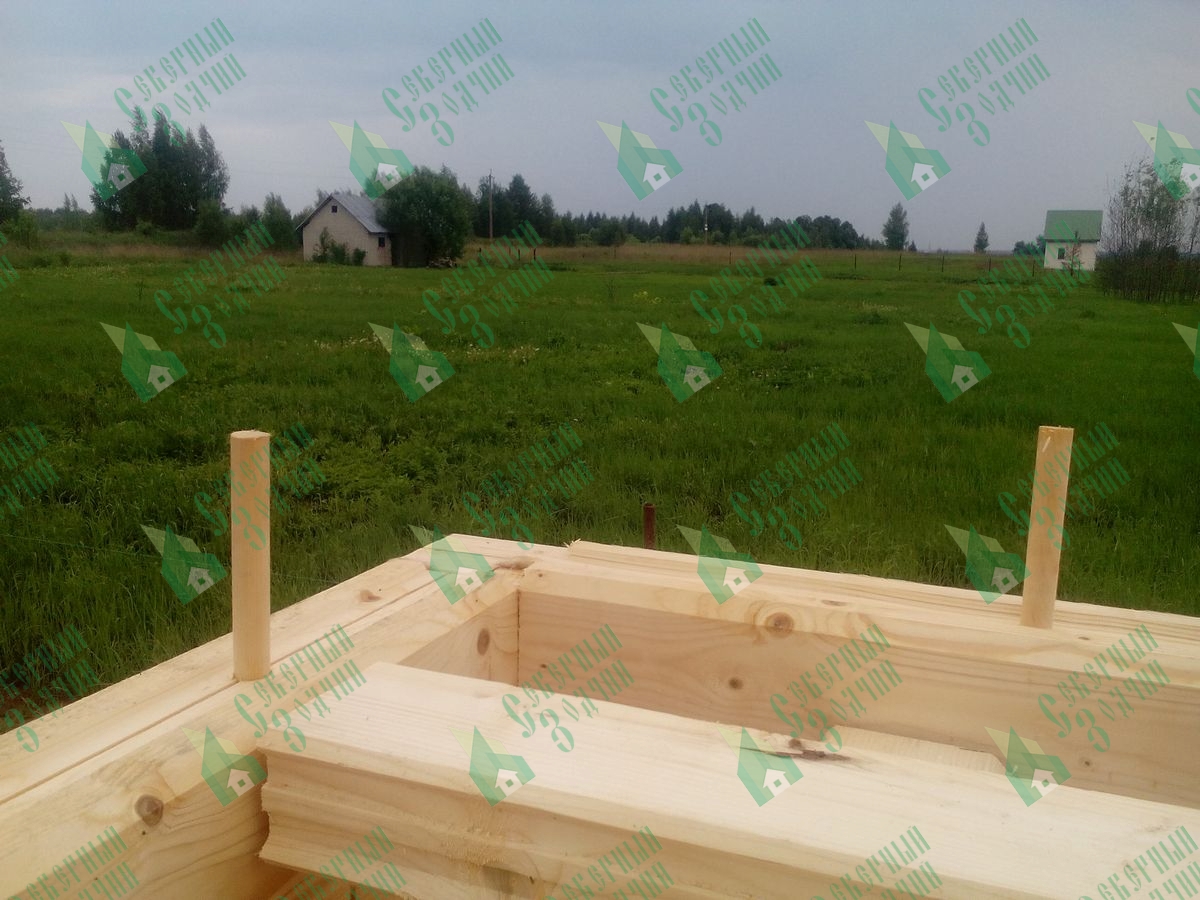 Технология сборки брусового сруба, нагеля